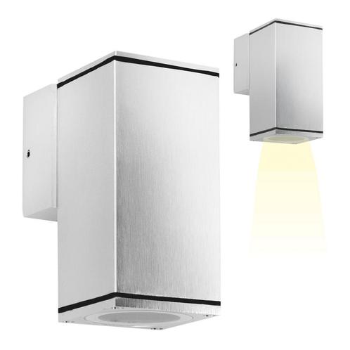 Wandverlichting modern Kevin Downlighter Zilver, Tuin en Terras, Buitenverlichting, Verzenden