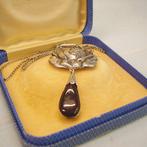 Collier Argent -  5.00ct. tw. Ambre - Art Nouveau Danemark, Handtassen en Accessoires, Kettingen, Nieuw
