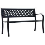 vidaXL Tuinbank 125 cm staal zwart, Tuin en Terras, Verzenden, Nieuw