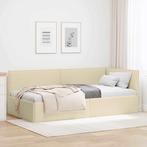vidaXL Hoek Bed Frame met hoofdeinde Crème 80 x 200 cm Stof, Huis en Inrichting, Verzenden, Nieuw