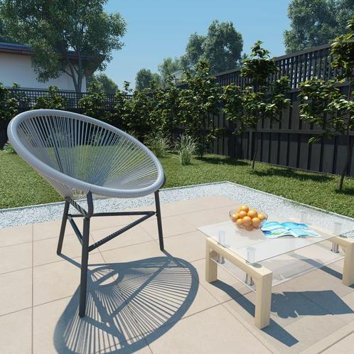 vidaXL Tuinmaanstoel poly rattan grijs, Tuin en Terras, Tuinstoelen, Nieuw, Verzenden