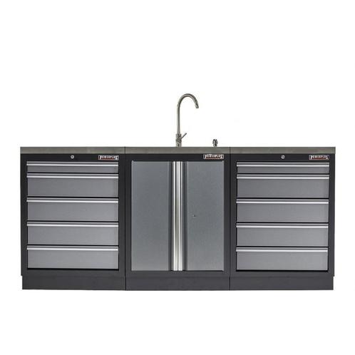 Werkbank set met MDF werkblad met RVS plaat omkleed - 10, Bricolage & Construction, Établis, Enlèvement ou Envoi