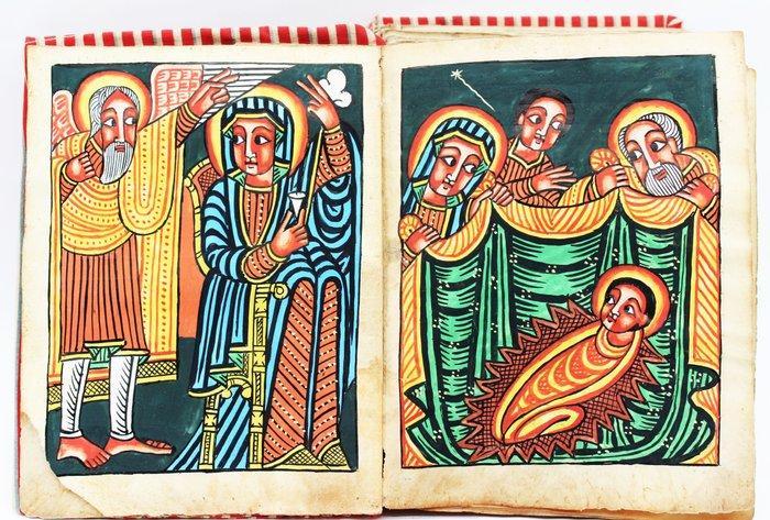 Illuminated Manuscript - Manoscritto Etiope Geez - 1790, Antiek en Kunst, Antiek | Boeken en Manuscripten