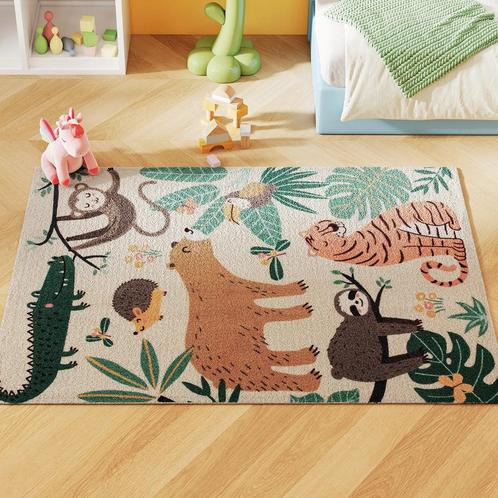 TRUUSK Vlies-tapijt Jungle-patroon - Onderhoudsvriendelijk -, Huis en Inrichting, Stoffering | Tapijten en Vloerkleden, Verzenden