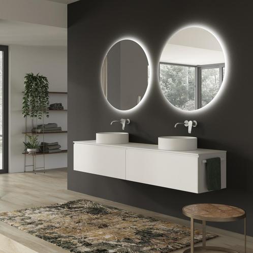 Ronde Badkamerspiegel Xenz Salo met Rondom Ledverlichting 80, Doe-het-zelf en Bouw, Sanitair, Bad, Nieuw, Ophalen of Verzenden