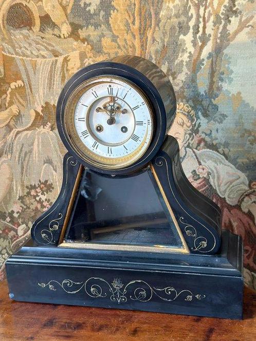 Klok - Hout, Marmer - 1850-1900, Antiek en Kunst, Antiek | Klokken