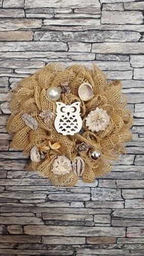 Pakket Jutekrans met uiltje, Hobby en Vrije tijd, Knutselen, Nieuw