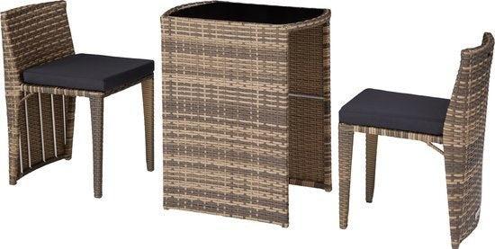 2dekans | tectake® - wicker bistroset, ruimtebesparend in, Tuin en Terras, Tuinsets en Loungesets, Ophalen of Verzenden
