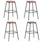 vidaXL Tabourets de bar lot de 4 noir pinÃ¨de solide et, Verzenden