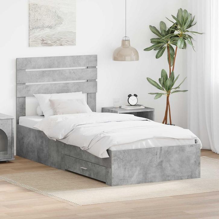 vidaXL Bedframe met lade met hoofdeinde met opslag Bewerkt, Huis en Inrichting, Slaapkamer | Bedden, Nieuw, Verzenden