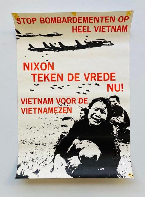 Onbekend - Vintage Vietnam war poster - Nixon teken de, Antiek en Kunst, Kunst | Tekeningen en Fotografie