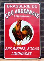 emaille bord Brasserie Du Coq Ardennais, Collections, Verzenden
