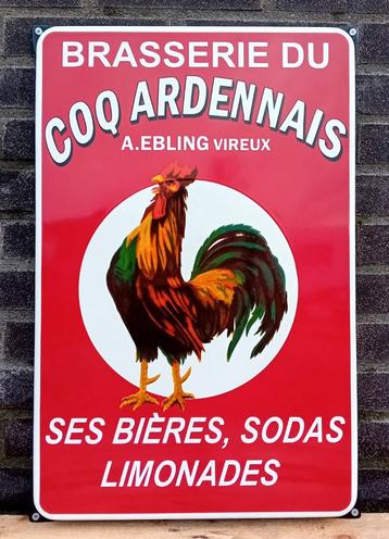 emaille bord Brasserie Du Coq Ardennais disponible aux enchères