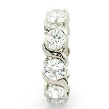 Zonder Minimumprijs - Ring Platina -  5.07ct. tw. Diamant