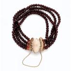 Armband - 14 karaat Roségoud - Granaat, Nieuw