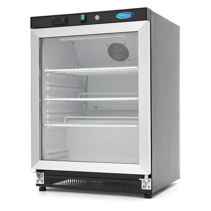 Koelkast - 200 L - Zwart - met Glazen Deur, Elektronische apparatuur, Koelkasten en IJskasten, 85 tot 120 cm, 200 liter of meer