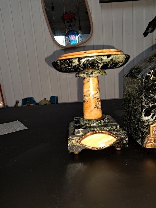 Klok en garnituur set - Art Deco Marmer - 1930-1940, Antiek en Kunst, Antiek | Klokken