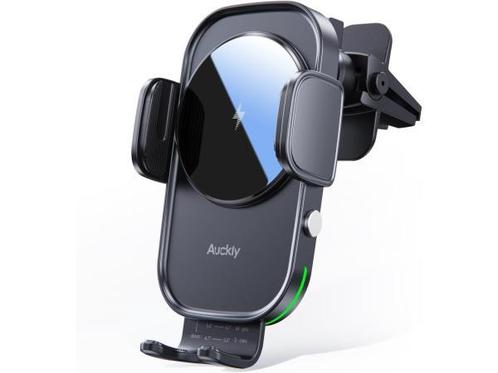 Veiling - Auckly Qi 15W snelle draadloze auto oplader, Telecommunicatie, Telefoonhouders, Gebruikt