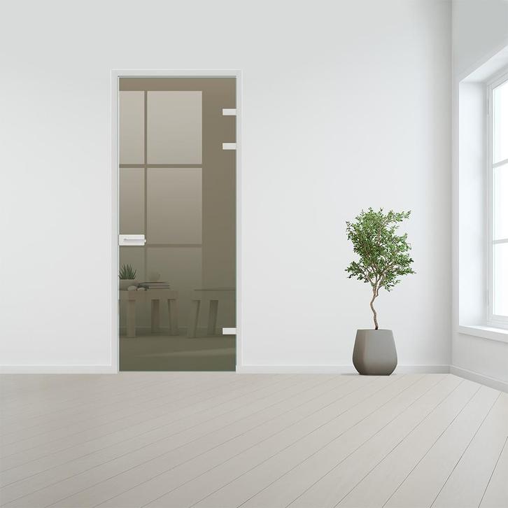 Glazen binnendeur XL voor stomp kozijn aluminium beslag-Rech, Doe-het-zelf en Bouw, Glas en Ramen, Nieuw, Verzenden
