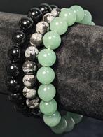 3 prachtige sneeuwvlokobsidiaan, zwarte toermalijn,, Verzamelen