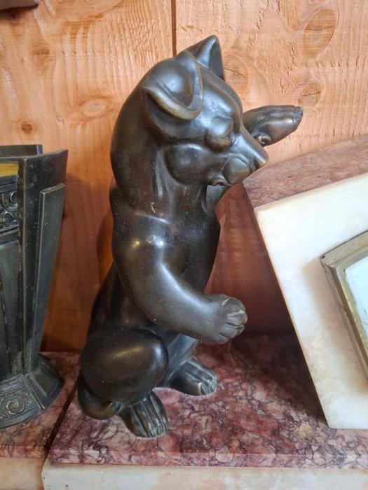 Pendule de cheminée - Marbre, Régule - 1930-1940 - pendule, Antiquités & Art, Art | Objets design