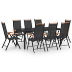 vidaXL 9-delige Tuinset aluminium zwart, Tuin en Terras, Verzenden, Nieuw, Tuinset