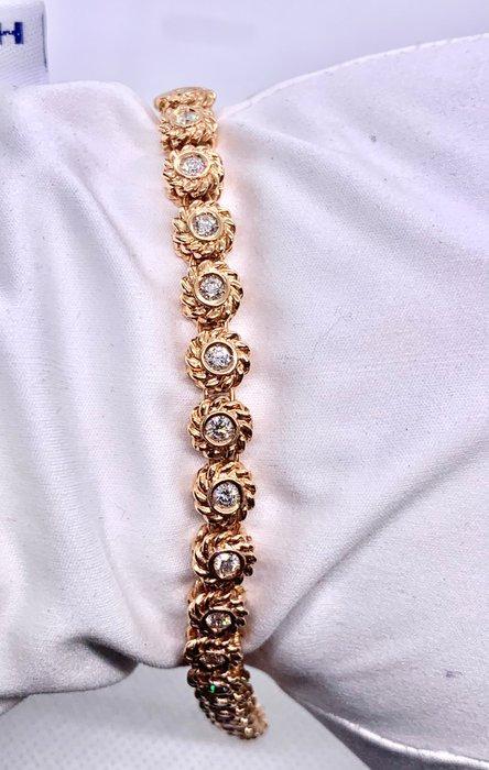 Tennis armband - 18 karaat Roségoud - 1.80ct. tw. Diamant, Handtassen en Accessoires, Antieke sieraden