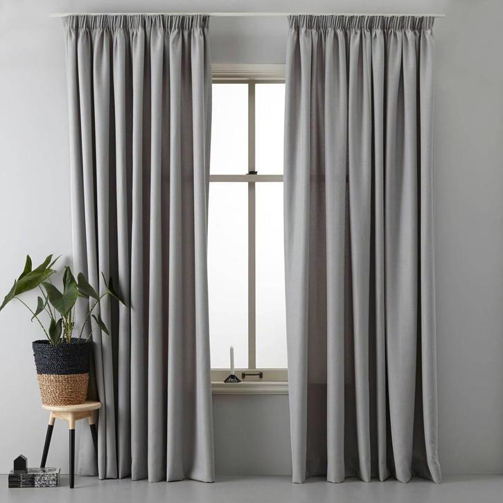 gordijn (130 x 270 cm) lichtgrijs (Raamdecoratie), Huis en Inrichting, Stoffering | Gordijnen en Lamellen, Nieuw, Verzenden