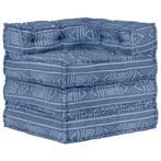 vidaXL Pouf modulaire Indigo Tissu, Maison & Meubles, Verzenden, Neuf