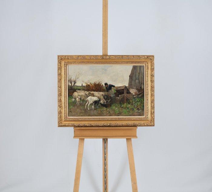 Willem Hendrik van der Nat (1864–1929) - Water voor de, Antiquités & Art, Art | Peinture | Classique