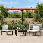 vidaXL Parasol dubbel dak met LEDs 316x145 cm, Verzenden, Nieuw