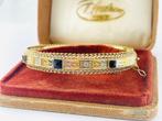 Armband - 18 karaat Geel goud Saffier, Handtassen en Accessoires