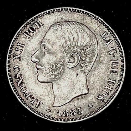 Spanje. Alfonso XII (1874-1885). 2 Pesetas - 1883 *18 *83, Postzegels en Munten, Munten | Europa | Niet-Euromunten