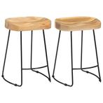 vidaXL Tabourets de bar Gavin lot de 2 bois de manguier, Verzenden