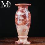 Vase porte-fleurs en marbre rose poli - Hauteur : 250 mm -