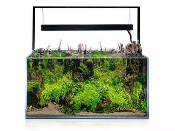 Osaka Ultrascape zwart 90x60x45cm aquarium + 4x LED verlicht, Ophalen of Verzenden, Leeg aquarium