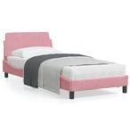 vidaXL Cadre de lit avec tête de lit Rose 90x190 cm, Maison & Meubles, Chambre à coucher | Lits, Neuf, Verzenden
