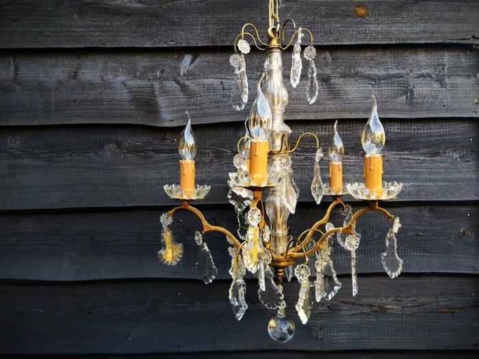 Kroonluchter - Girandole - Kristal, Messing, Glas - Antiek, Huis en Inrichting, Overige Huis en Inrichting