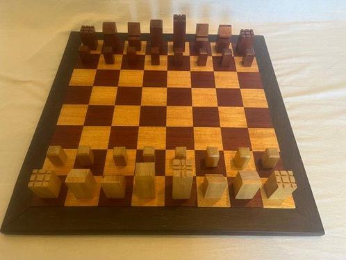 Schaakspel - Art Deco - Padouk, Koto, Wenge, Antiek en Kunst, Curiosa en Brocante