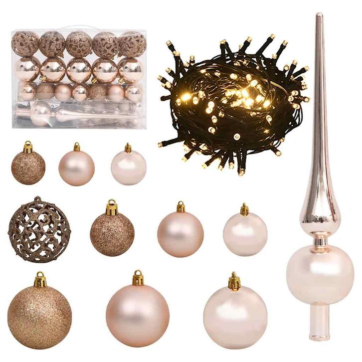 vidaXL 61-delige Kerstballenset met piek en 150 LEDs, Diversen, Kerst, Nieuw, Verzenden