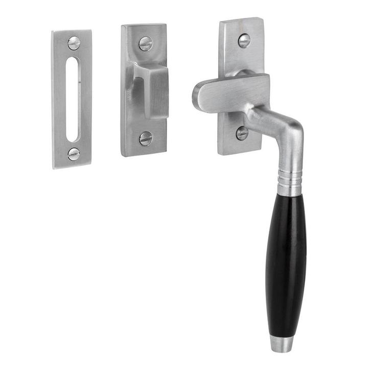 Raamsluiting Klassiek mat nikkel rechts, Doe-het-zelf en Bouw, Hang- en Sluitwerk, Schuif of Grendel, Nieuw, Koper of Messing