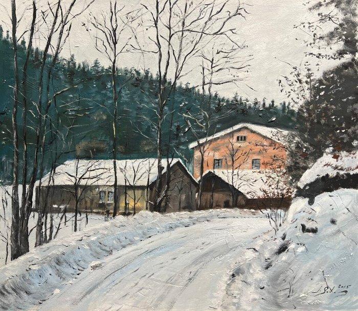 Europese school (XX) - Whispers Beneath Winters Veil, Antiek en Kunst, Kunst | Schilderijen | Klassiek