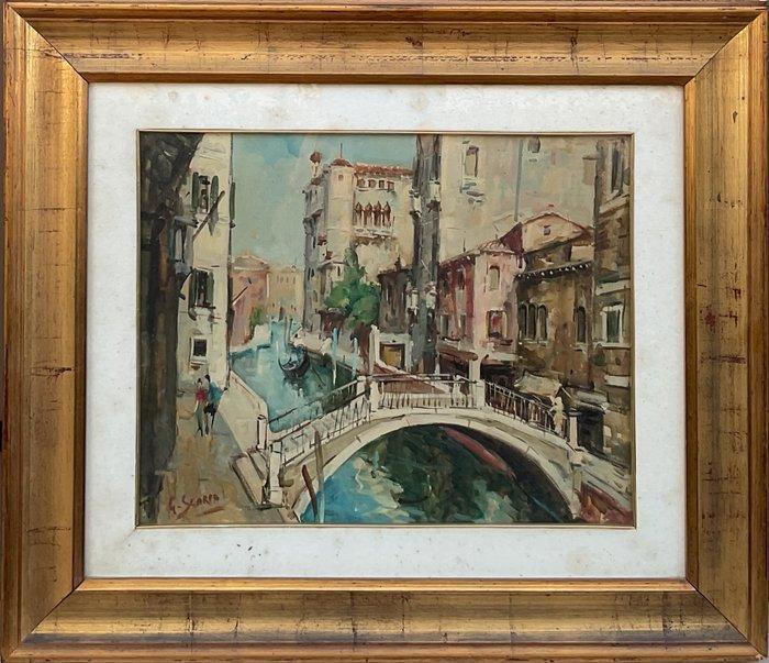 Gino Scarpa - Veduta di un canale veneziano, Antiek en Kunst, Kunst | Schilderijen | Klassiek