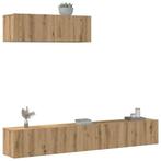 vidaXL 3-delig Tv-meubelset wandmontage bewerkt hout, Huis en Inrichting, Verzenden, Nieuw