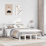 vidaXL Bedframe zonder matras massief grenenhout wit 150x200, Huis en Inrichting, Slaapkamer | Bedden, Verzenden, Nieuw