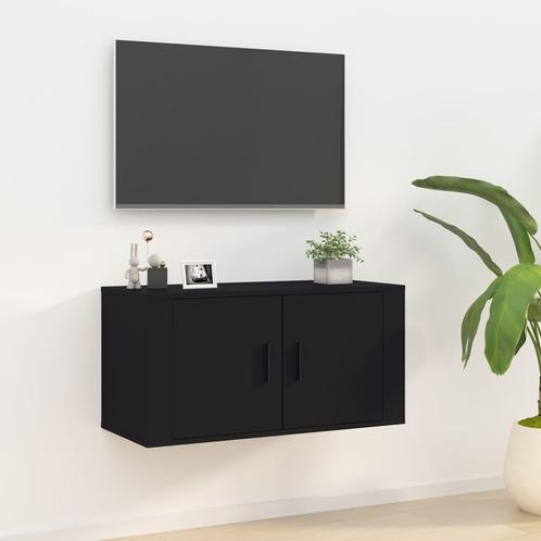 vidaXL Tv-wandmeubel 80x34,5x40 cm zwart, Maison & Meubles, Armoires | Mobilier de télévision, Envoi