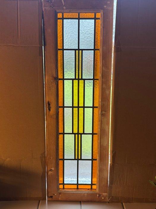 Glas-in-loodraam - 1930-1940 - paneel in houten frame - H., Antiek en Kunst, Kunst | Designobjecten