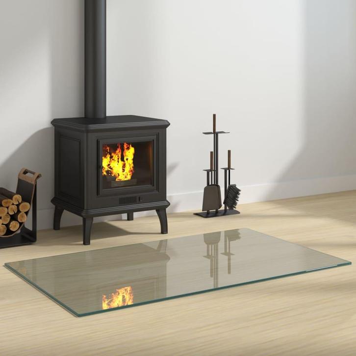 vidaXL Glasplaat openhaard rechthoekig 100x60 cm, Doe-het-zelf en Bouw, Glas en Ramen, Nieuw, Verzenden
