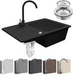 Aquamarin® Spoelbak - graniet, set, 76x46 cm/57x45cm, afvoer, Huis en Inrichting, Verzenden, Nieuw