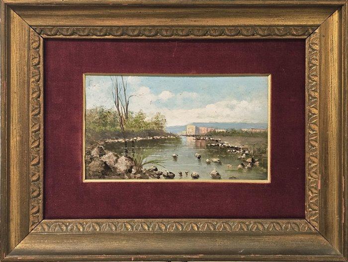 Chiarolanza Giuseppe (1864 - 1920) - Paesaggio, Antiek en Kunst, Kunst | Schilderijen | Klassiek